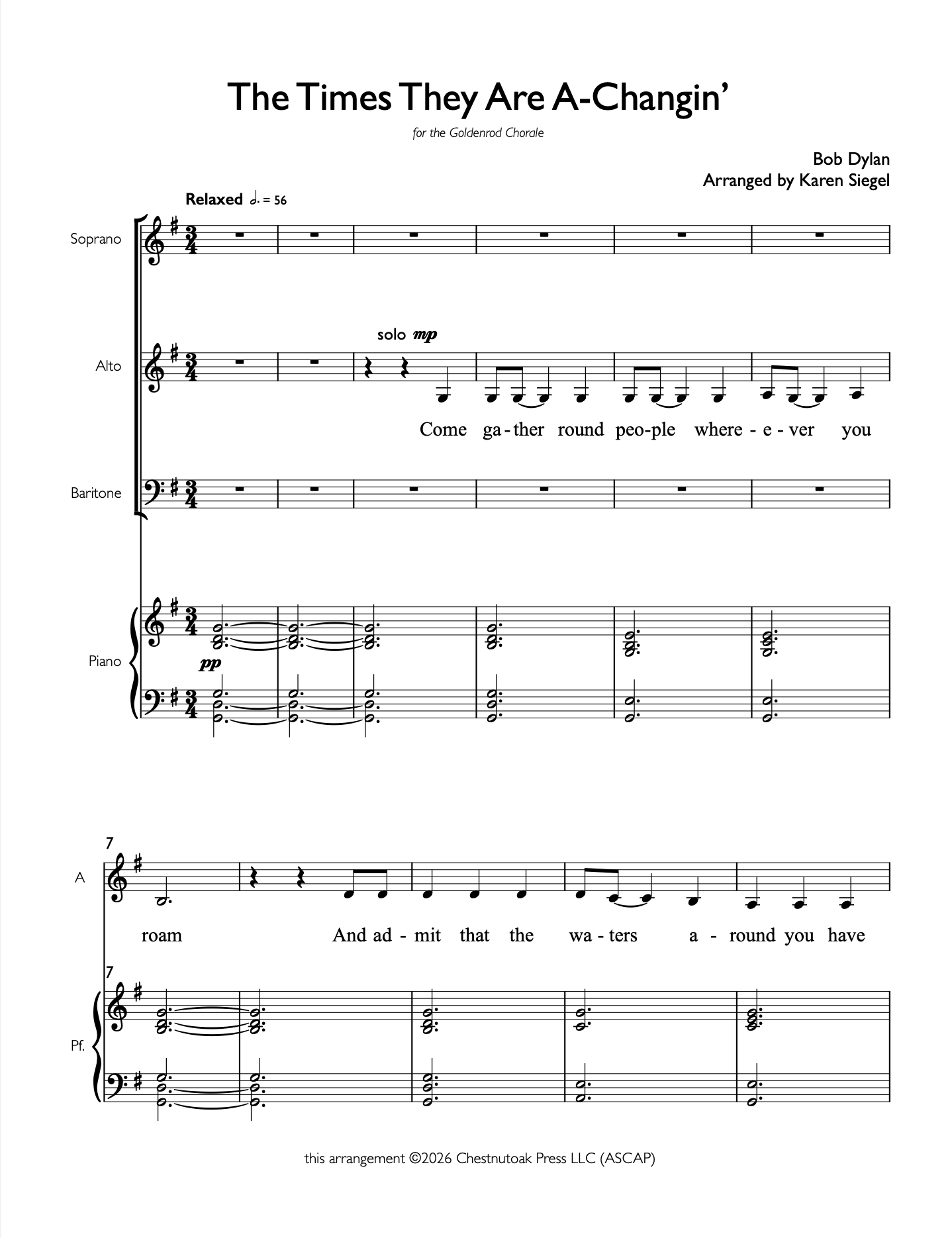 The Times They Are A-Changin’ (Large Print) - Image 2